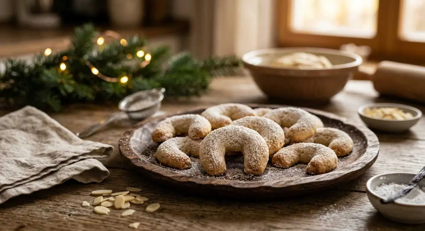 Klassische Vanillekipferl mit Mandeln